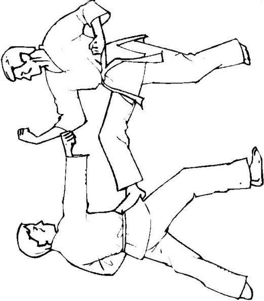 Plansa de colorat cu Karate 5 6
